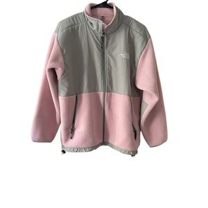 The North Face Blush and Gray Fleece Denali Jacket